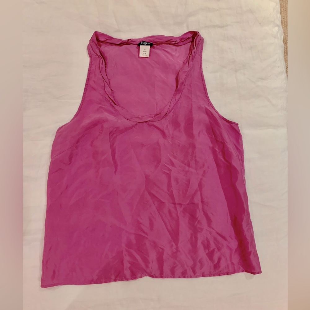 J Crew 100 Percent Silk Sleeveless Blouse Size 10